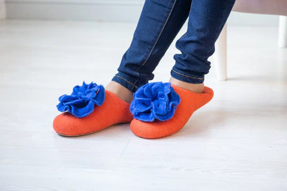 ArtSlippers Faitrade Filzpantoffeln aus Kirgisistan Orange