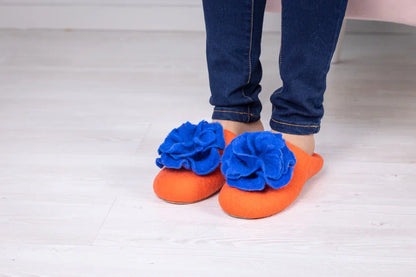 ArtSlippers Faitrade Filzpantoffeln aus Kirgisistan Orange