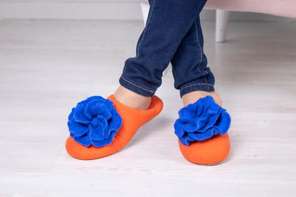 ArtSlippers Faitrade Filzpantoffeln aus Kirgisistan Orange