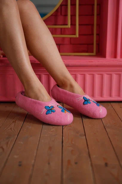 ArtSlippers Faitrade Filzpantoffeln aus Kirgisistan Rosa