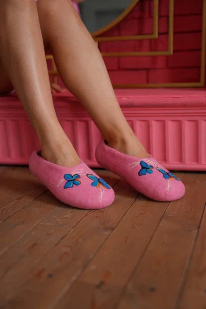 ArtSlippers Faitrade Filzpantoffeln aus Kirgisistan Rosa