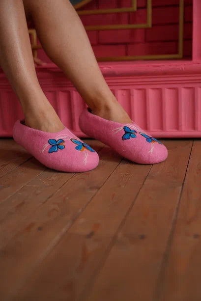 ArtSlippers Faitrade Filzpantoffeln aus Kirgisistan Rosa