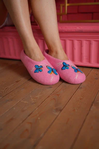 ArtSlippers Faitrade Filzpantoffeln aus Kirgisistan Rosa