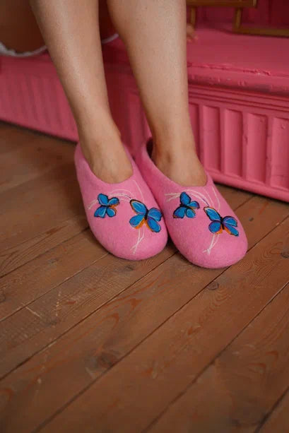 ArtSlippers Faitrade Filzpantoffeln aus Kirgisistan Rosa