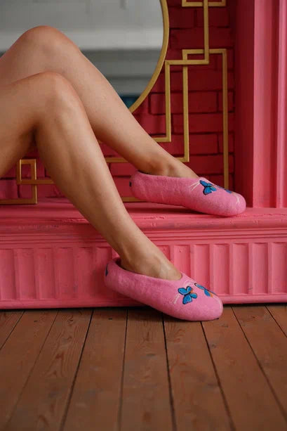 ArtSlippers Faitrade Filzpantoffeln aus Kirgisistan Rosa