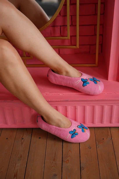 ArtSlippers Faitrade Filzpantoffeln aus Kirgisistan Rosa