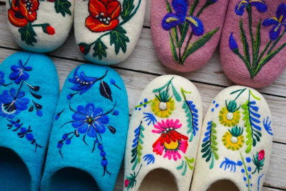 ArtSlippers Faitrade Filzpantoffeln aus Kirgisistan Blau