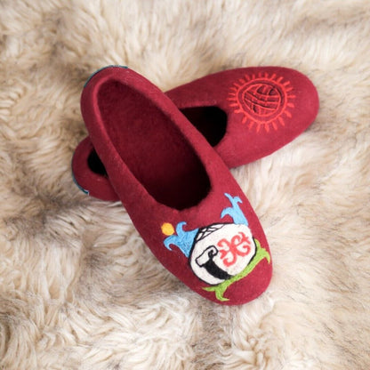 ArtSlippers Faitrade Filzpantoffeln Maroon aus Kirgisistan