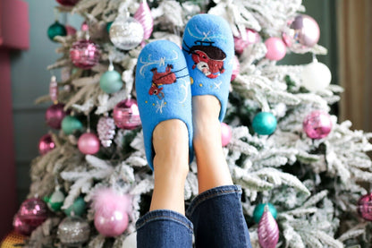 ArtSlippers Faitrade Filzpantoffeln Blau aus Kirgisistan